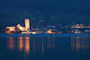 105441_ St. Wolfgang Nachtlichter Bild romantische Panorama am Wasser Kirche Hotels Bauernhfe Blick