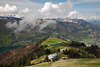 105911_ Schafberg-Alpenblick Berge Landschafsfoto Grnalm Htten in Sonne Wolkenstimmung