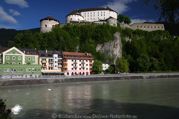 Burg Kufstein Foto Innufer Wasser Promenade Unterstadt Huser Panorama