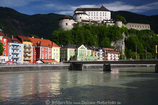 Kufstein Schloss ber Inn Flussufer