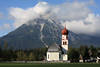 Berg-Kirche Leutasch Alpengipfel Hohe Munde Wolkenstimmung ber Dorfkirchl Panorama
