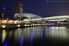 Bremerhaven twilight artphoto architecture night romantic building lights in water old harbor new city dusk mood picture