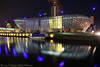 Bremerhaven climate house art-photo building architecture night lights in water romantic mood image