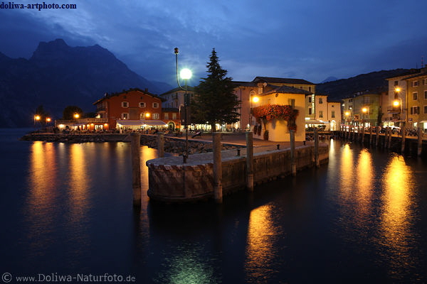 Torbole Garda lake photo nightly lights city romantic waterscape