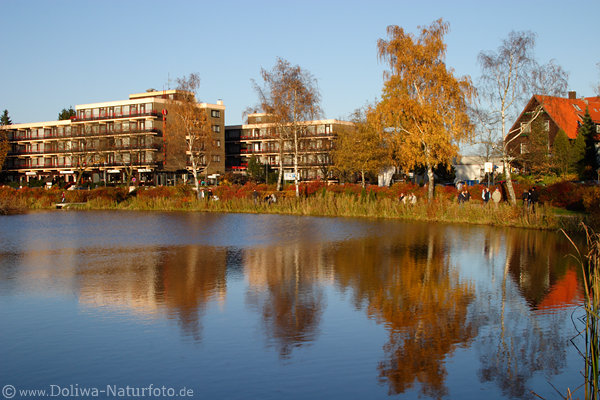 Goslar Hohnenklee lake waterscape health resort Harz wellness hotels in autumn mood