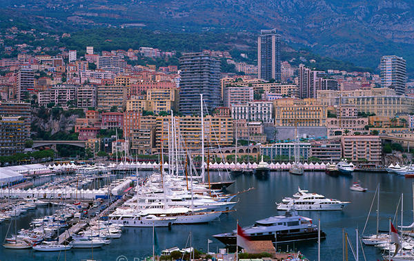 Monte Carlo city panorama Monaco harbor ships yacht sailing