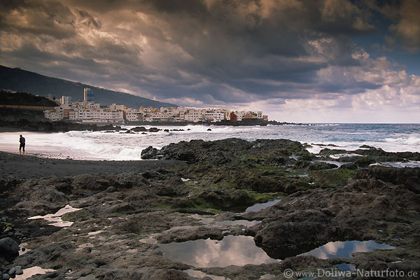 Beach coast rocky waterscape photo Los Realejos, Puerto de la Cruz, Tenerife city picture