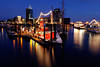 Hamburg nightly photo ships twilight mood at water in inner-harbor at elba-river attraction city travel 